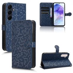 Kryty na mobil | Peňaženkové puzdro Honeycomb Dot Texture Case modré – Samsung Galaxy A35 5G | Kryty na mobil