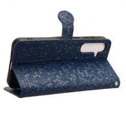 Kryty na mobil | Peňaženkové puzdro Honeycomb Dot Texture Case modré – Samsung Galaxy A35 5G | Kryty na mobil