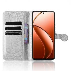 Peňaženkové puzdro Honeycomb Dot Texture Case strieborné – Realme 12 Pro 5G / 12 Pro+ | Kryty na mobil Kryty na mobil | Peňaženkové puzdro Honeycomb Dot Texture Case strieborné – Realme 12 Pro 5G / 12 Pro+ | Kryty na mobil