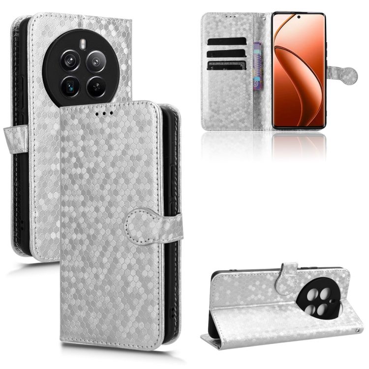 Peňaženkové puzdro Honeycomb Dot Texture Case strieborné – Realme 12 Pro 5G / 12 Pro+ | Kryty na mobil Kryty na mobil | Peňaženkové puzdro Honeycomb Dot Texture Case strieborné – Realme 12 Pro 5G / 12 Pro+ | Kryty na mobil
