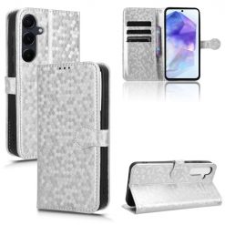 Kryty na mobil | Peňaženkové puzdro Honeycomb Dot Texture Case strieborné – Samsung Galaxy A35 5G | Kryty na mobil
