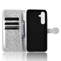 Kryty na mobil | Peňaženkové puzdro Honeycomb Dot Texture Case strieborné – Samsung Galaxy A35 5G | Kryty na mobil