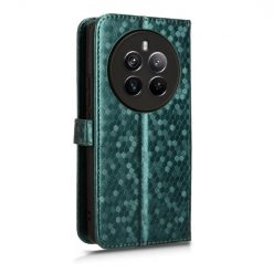 Kryty na mobil | Peňaženkové puzdro Honeycomb Dot Texture Case zelené – Realme 12 Pro 5G / 12 Pro+ | Kryty na mobil
