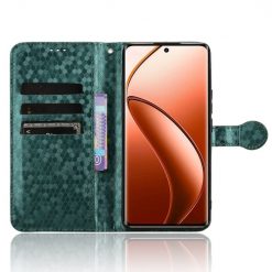 Kryty na mobil | Peňaženkové puzdro Honeycomb Dot Texture Case zelené – Realme 12 Pro 5G / 12 Pro+ | Kryty na mobil