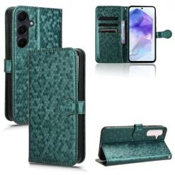 Kryty na mobil | Peňaženkové puzdro Honeycomb Dot Texture Case zelené – Samsung Galaxy A35 5G | Kryty na mobil
