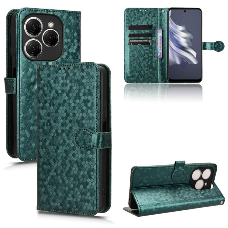 Peňaženkové puzdro Honeycomb Dot Texture Case zelené – Tecno Spark 20 Pro | Kryty na mobil Kryty na mobil | Peňaženkové puzdro Honeycomb Dot Texture Case zelené – Tecno Spark 20 Pro | Kryty na mobil