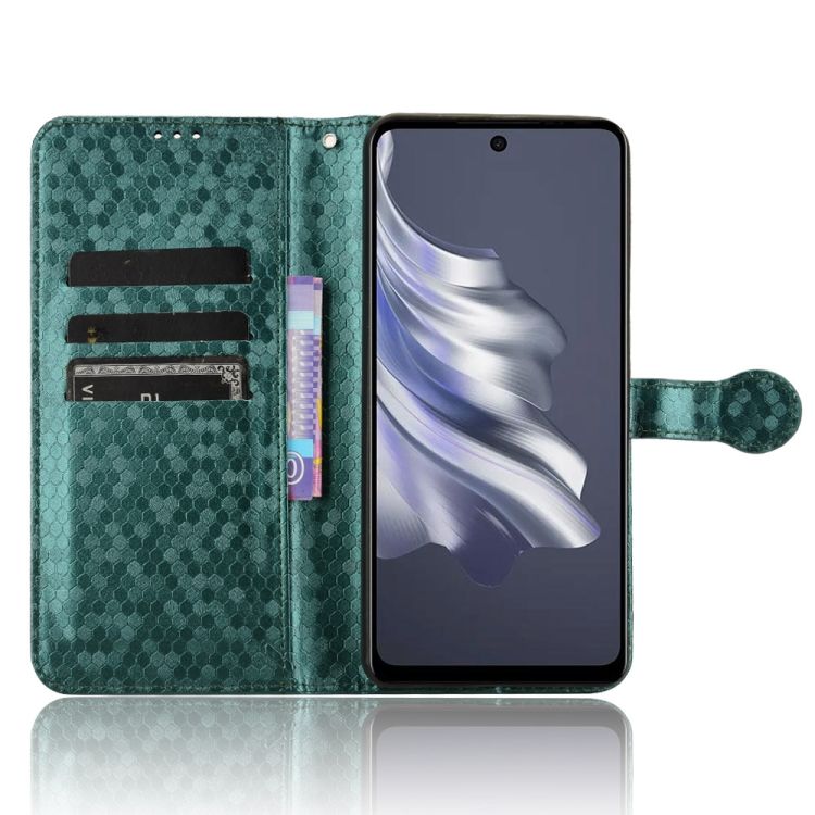 Peňaženkové puzdro Honeycomb Dot Texture Case zelené – Tecno Spark 20 Pro | Kryty na mobil Kryty na mobil | Peňaženkové puzdro Honeycomb Dot Texture Case zelené – Tecno Spark 20 Pro | Kryty na mobil