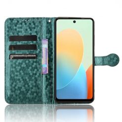 Kryty na mobil | Peňaženkové puzdro Honeycomb Dot Texture Case zelené – Tecno Spark 20C / 20 / Go 2024 | Kryty na mobil