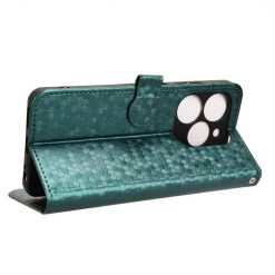 Kryty na mobil | Peňaženkové puzdro Honeycomb Dot Texture Case zelené – Tecno Spark 20C / 20 / Go 2024 | Kryty na mobil
