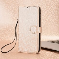 Kryty na mobil | Peňaženkové puzdro Honeycomb Dot Texture Case zlaté – Realme 12 Pro 5G / 12 Pro+ | Kryty na mobil