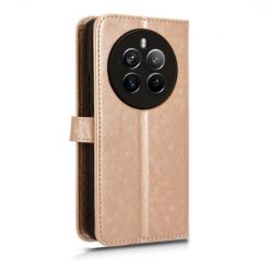Kryty na mobil | Peňaženkové puzdro Honeycomb Dot Texture Case zlaté – Realme 12 Pro 5G / 12 Pro+ | Kryty na mobil
