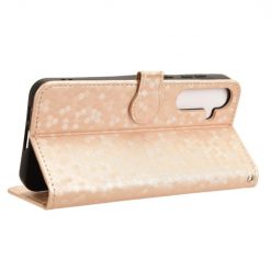 Kryty na mobil | Peňaženkové puzdro Honeycomb Dot Texture Case zlaté – Samsung Galaxy A35 5G | Kryty na mobil