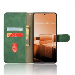 Kryty na mobil | Peňaženkové puzdro Solid zelené – Asus Zenfone 11 Ultra | Kryty na mobil