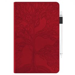 Kryty na mobil | Knižkové puzdro Embossing Pattern Strom červené – Xiaomi Pad 6S Pro | Kryty na mobil
