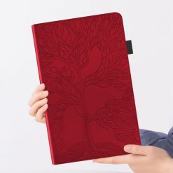 Kryty na mobil | Knižkové puzdro Embossing Pattern Strom červené – Xiaomi Pad 6S Pro | Kryty na mobil