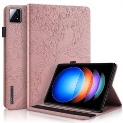Knižkové puzdro Embossing Pattern Strom ružové – Xiaomi Pad 6S Pro