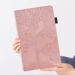 Kryty na mobil | Knižkové puzdro Embossing Pattern Strom ružové – Xiaomi Pad 6S Pro | Kryty na mobil