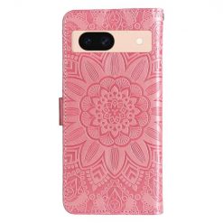 Kryty na mobil | Peňaženkové puzdro Embossing Pattern Slnečnica ružové – Google Pixel 8a | Kryty na mobil