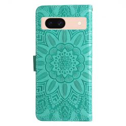 Kryty na mobil | Peňaženkové puzdro Embossing Pattern Slnečnica zelené – Google Pixel 8a | Kryty na mobil