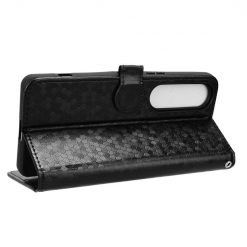 Kryty na mobil | Peňaženkové puzdro Honeycomb Dot Texture Case čierne – Sony Xperia 1 VI | Kryty na mobil