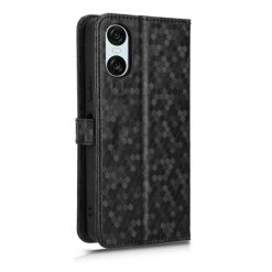 Kryty na mobil | Peňaženkové puzdro Honeycomb Dot Texture Case čierne – Sony Xperia 10 VI | Kryty na mobil