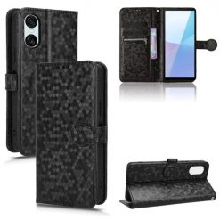 Kryty na mobil | Peňaženkové puzdro Honeycomb Dot Texture Case čierne – Sony Xperia 10 VI | Kryty na mobil