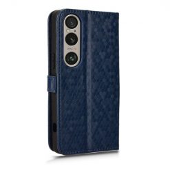 Peňaženkové puzdro Honeycomb Dot Texture Case modré – Sony Xperia 1 VI | Kryty na mobil Kryty na mobil | Peňaženkové puzdro Honeycomb Dot Texture Case modré – Sony Xperia 1 VI | Kryty na mobil