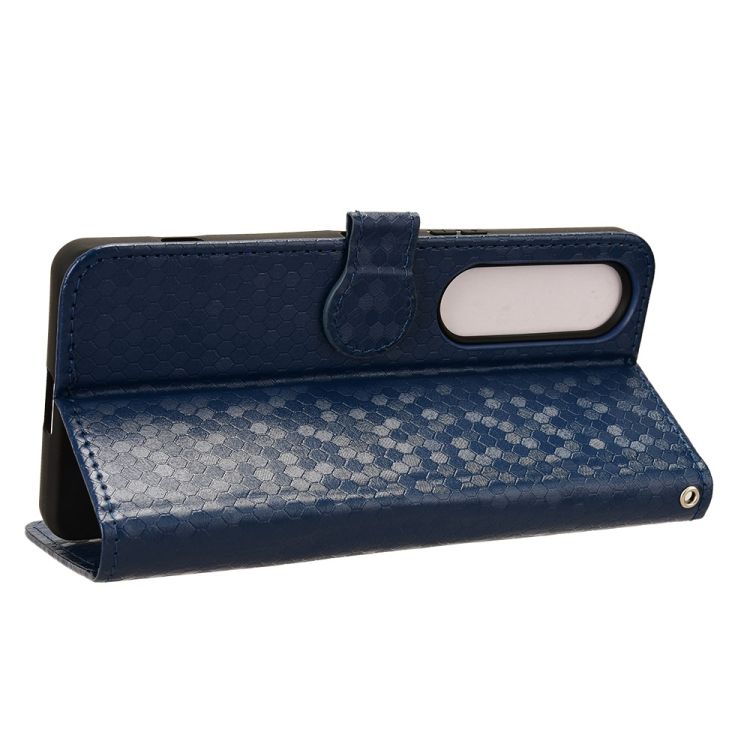 Peňaženkové puzdro Honeycomb Dot Texture Case modré – Sony Xperia 1 VI | Kryty na mobil Kryty na mobil | Peňaženkové puzdro Honeycomb Dot Texture Case modré – Sony Xperia 1 VI | Kryty na mobil