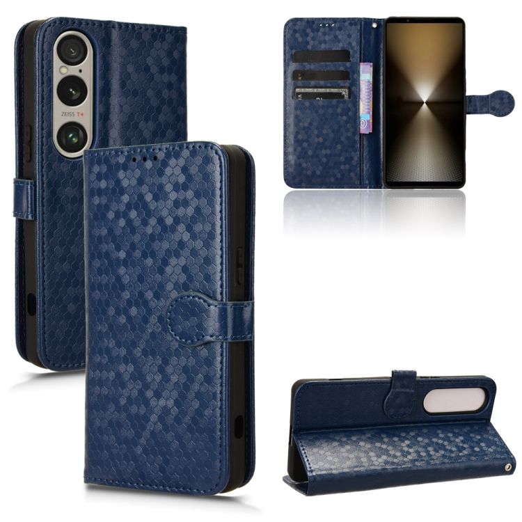 Peňaženkové puzdro Honeycomb Dot Texture Case modré – Sony Xperia 1 VI | Kryty na mobil Kryty na mobil | Peňaženkové puzdro Honeycomb Dot Texture Case modré – Sony Xperia 1 VI | Kryty na mobil