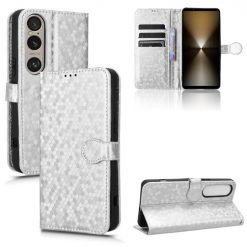 Peňaženkové puzdro Honeycomb Dot Texture Case strieborné – Sony Xperia 1 VI | Kryty na mobil Kryty na mobil | Peňaženkové puzdro Honeycomb Dot Texture Case strieborné – Sony Xperia 1 VI | Kryty na mobil