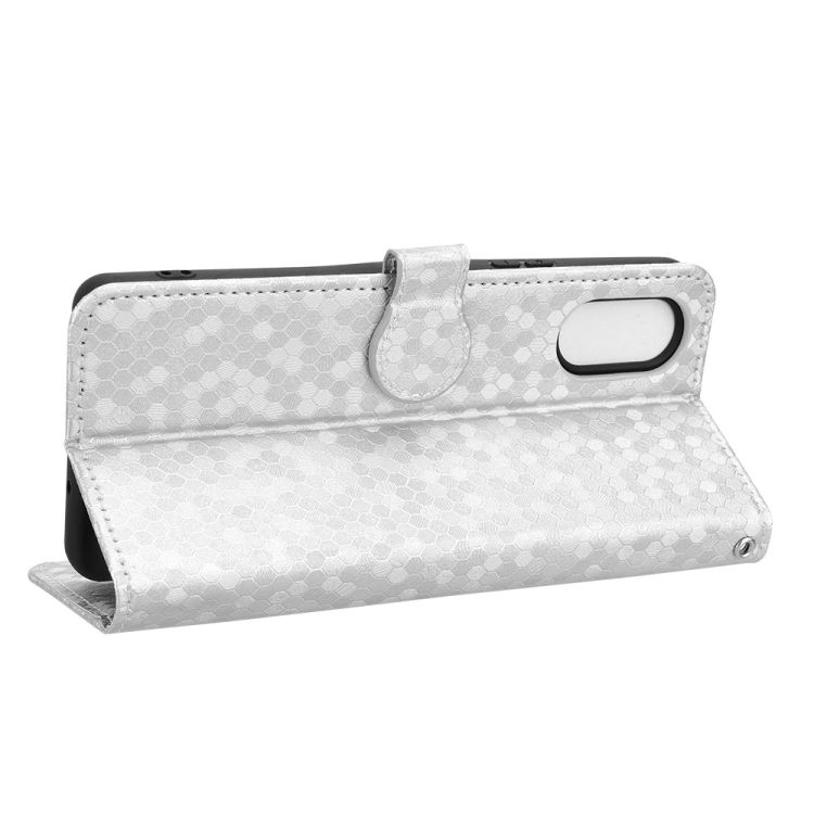 Peňaženkové puzdro Honeycomb Dot Texture Case strieborné – Sony Xperia 10 VI | Kryty na mobil Kryty na mobil | Peňaženkové puzdro Honeycomb Dot Texture Case strieborné – Sony Xperia 10 VI | Kryty na mobil
