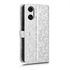 Peňaženkové puzdro Honeycomb Dot Texture Case strieborné – Sony Xperia 10 VI | Kryty na mobil Kryty na mobil | Peňaženkové puzdro Honeycomb Dot Texture Case strieborné – Sony Xperia 10 VI | Kryty na mobil