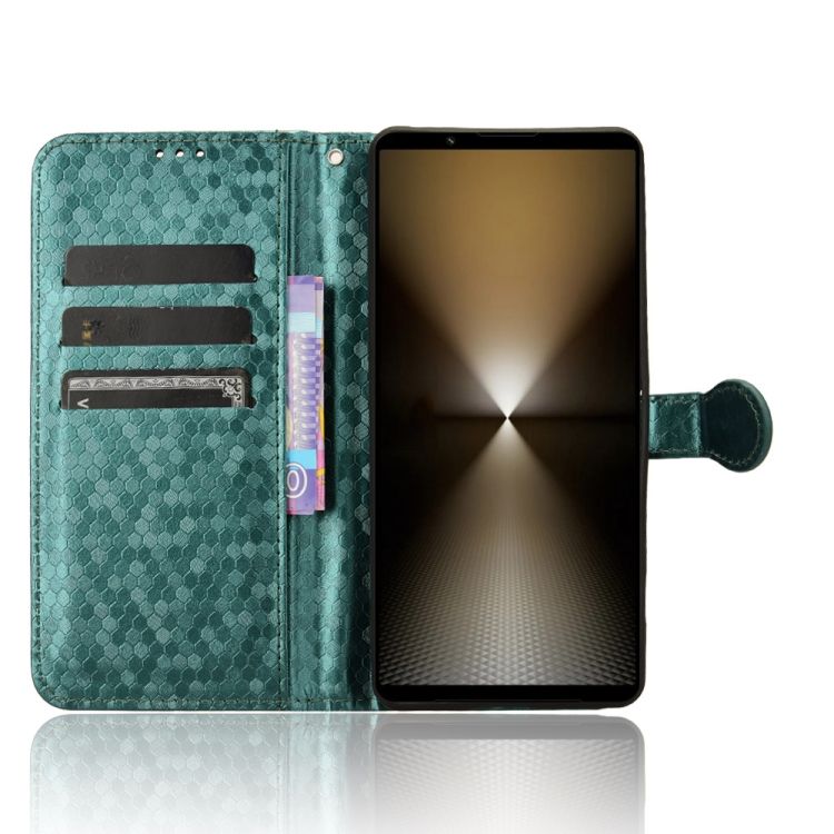 Peňaženkové puzdro Honeycomb Dot Texture Case zelené – Sony Xperia 1 VI | Kryty na mobil Kryty na mobil | Peňaženkové puzdro Honeycomb Dot Texture Case zelené – Sony Xperia 1 VI | Kryty na mobil