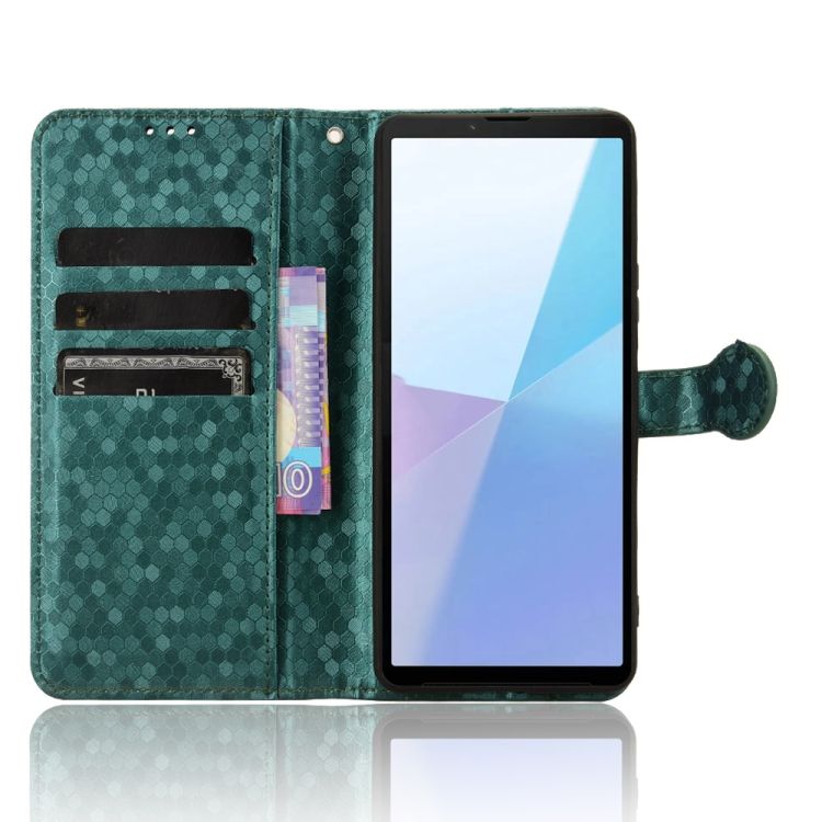 Peňaženkové puzdro Honeycomb Dot Texture Case zelené – Sony Xperia 10 VI | Kryty na mobil Kryty na mobil | Peňaženkové puzdro Honeycomb Dot Texture Case zelené – Sony Xperia 10 VI | Kryty na mobil
