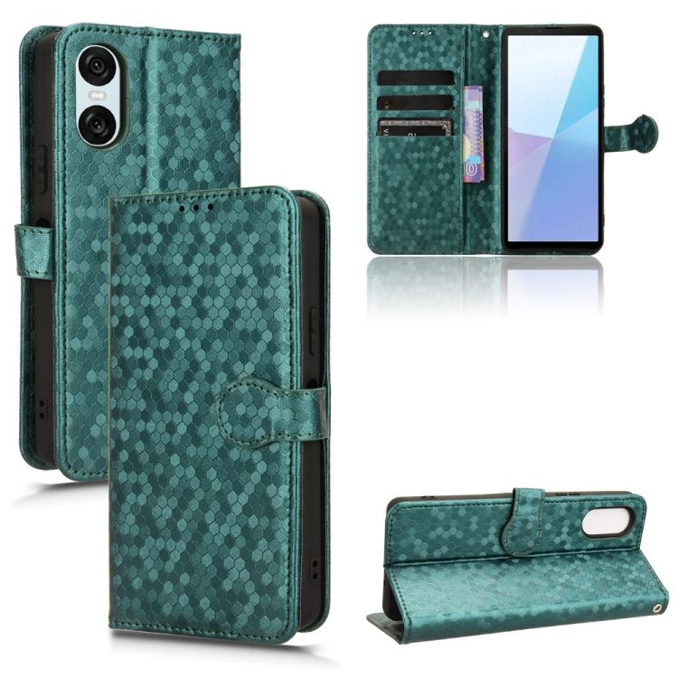 Peňaženkové puzdro Honeycomb Dot Texture Case zelené – Sony Xperia 10 VI | Kryty na mobil Kryty na mobil | Peňaženkové puzdro Honeycomb Dot Texture Case zelené – Sony Xperia 10 VI | Kryty na mobil