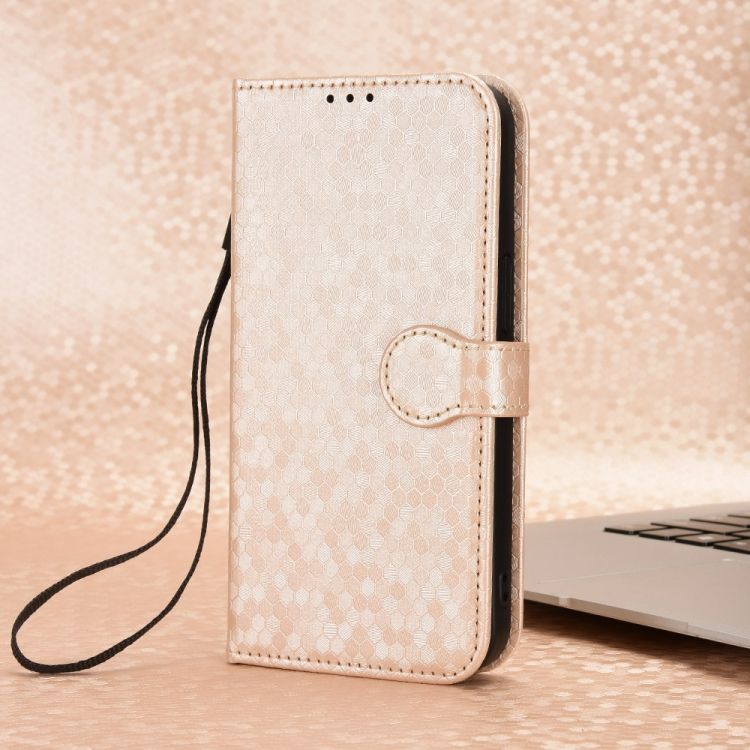 Peňaženkové puzdro Honeycomb Dot Texture Case zlaté – Sony Xperia 1 VI | Kryty na mobil Kryty na mobil | Peňaženkové puzdro Honeycomb Dot Texture Case zlaté – Sony Xperia 1 VI | Kryty na mobil