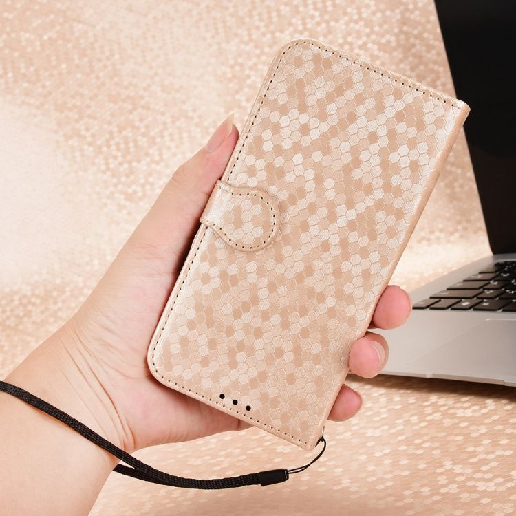 Peňaženkové puzdro Honeycomb Dot Texture Case zlaté – Sony Xperia 1 VI | Kryty na mobil Kryty na mobil | Peňaženkové puzdro Honeycomb Dot Texture Case zlaté – Sony Xperia 1 VI | Kryty na mobil
