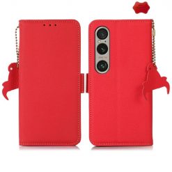 Kryty na mobil | Peňaženkové puzdro RFID Leather case červené – Sony Xperia 1 VI | Kryty na mobil