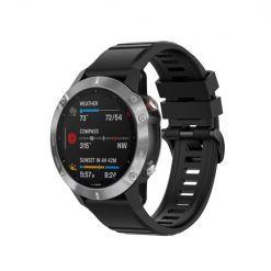 Kryty na mobil | Remienok Solid Wristband čierny pre Garmin Fenix 7X (26mm) | Kryty na mobil