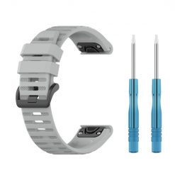 Kryty na mobil | Remienok Solid Wristband sivý pre Garmin Fenix 7X (26mm) | Kryty na mobil