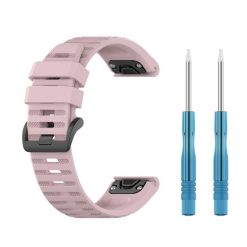 Kryty na mobil | Remienok Solid Wristband tmavoružový pre Garmin Fenix 7X (26mm) | Kryty na mobil