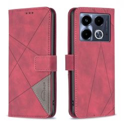 Knižkové puzdro Rhombus červené – Infinix Note 40 | Kryty na mobil Kryty na mobil | Knižkové puzdro Rhombus červené – Infinix Note 40 | Kryty na mobil