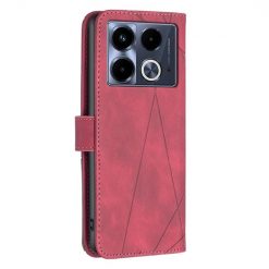 Knižkové puzdro Rhombus červené – Infinix Note 40 | Kryty na mobil Kryty na mobil | Knižkové puzdro Rhombus červené – Infinix Note 40 | Kryty na mobil