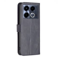 Knižkové puzdro Rhombus čierne – Infinix Note 40 | Kryty na mobil Kryty na mobil | Knižkové puzdro Rhombus čierne – Infinix Note 40 | Kryty na mobil