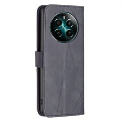 Kryty na mobil | Knižkové puzdro Rhombus čierne – Realme 12+ (12 Plus) | Kryty na mobil