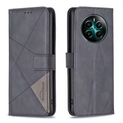Kryty na mobil | Knižkové puzdro Rhombus čierne – Realme 12+ (12 Plus) | Kryty na mobil