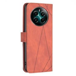 Kryty na mobil | Knižkové puzdro Rhombus hnedé – Realme 12+ (12 Plus) | Kryty na mobil