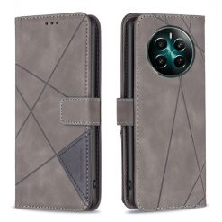 Kryty na mobil | Knižkové puzdro Rhombus sivé – Realme 12+ (12 Plus) | Kryty na mobil
