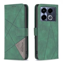 Knižkové puzdro Rhombus zelené – Infinix Note 40 | Kryty na mobil Kryty na mobil | Knižkové puzdro Rhombus zelené – Infinix Note 40 | Kryty na mobil