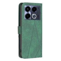 Knižkové puzdro Rhombus zelené – Infinix Note 40 | Kryty na mobil Kryty na mobil | Knižkové puzdro Rhombus zelené – Infinix Note 40 | Kryty na mobil